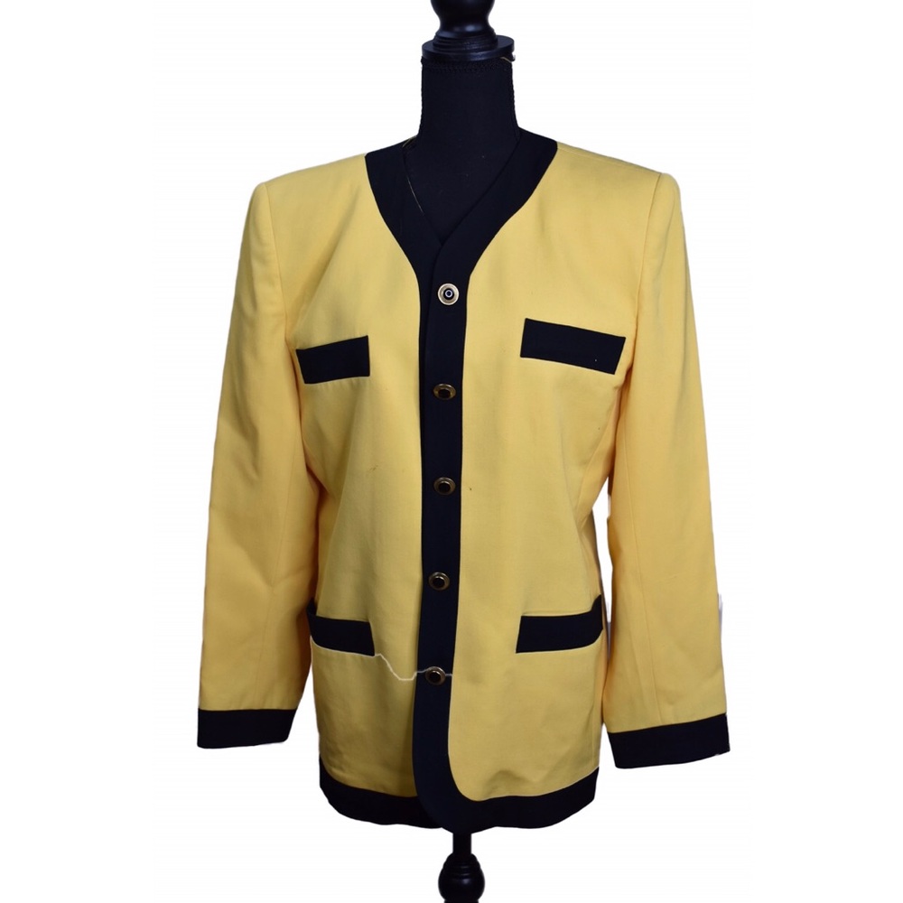Yellow & Black Blazer & Skirt Set - Sz 12
